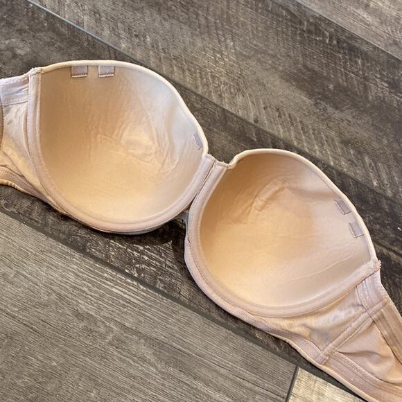 SOMA Nude Strapless Silicon Lined Bra Molded Cups 36DD - Picture 3 of 7